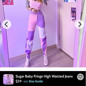 Empty Soda Purple pink and white jeans